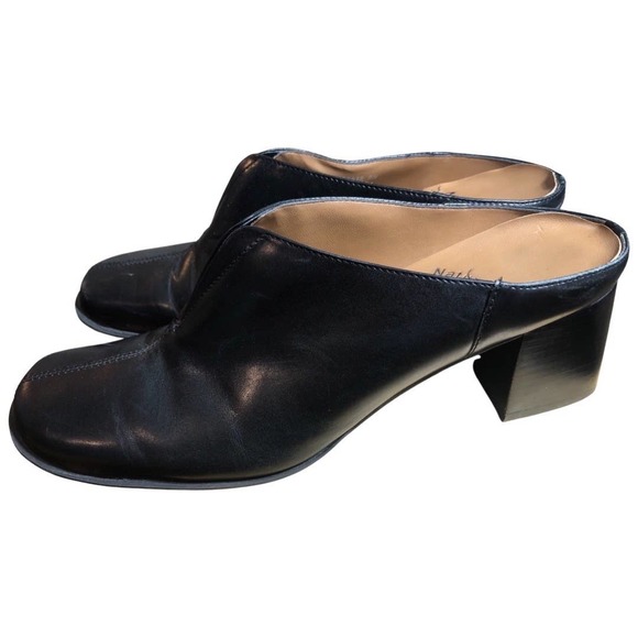 Naturalizer Slip On 9N Shoes Mules Leather Upper Man Made Office FLAWED - Picture 5 of 11